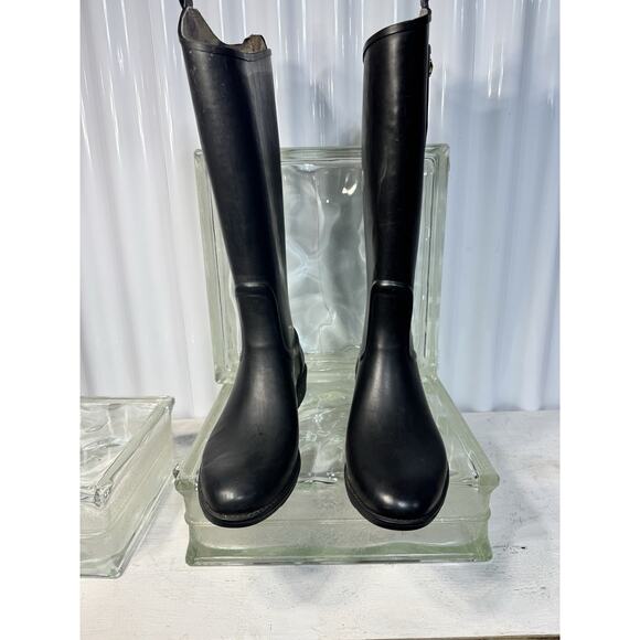 Sam Edelman Ximon Black Rubber Tall Rain Boots - A Few Watermarks Size 8M - Picture 2 of 7